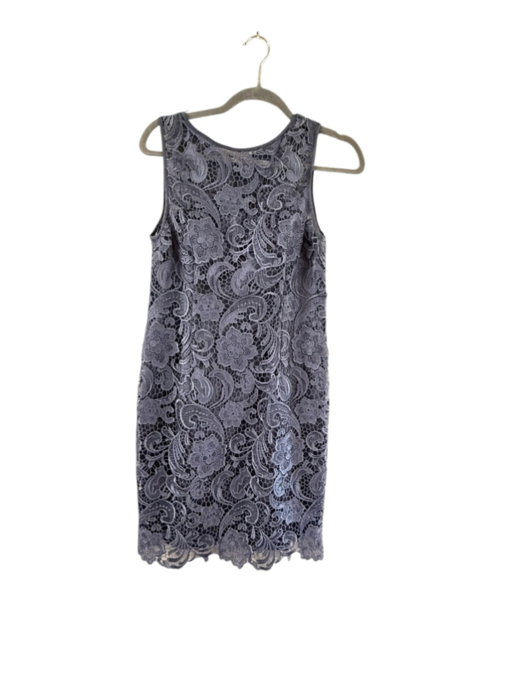 Women's Adrianna Papell Gray Lace Sleeveless Mini Dress 8P - Picture 2 of 9